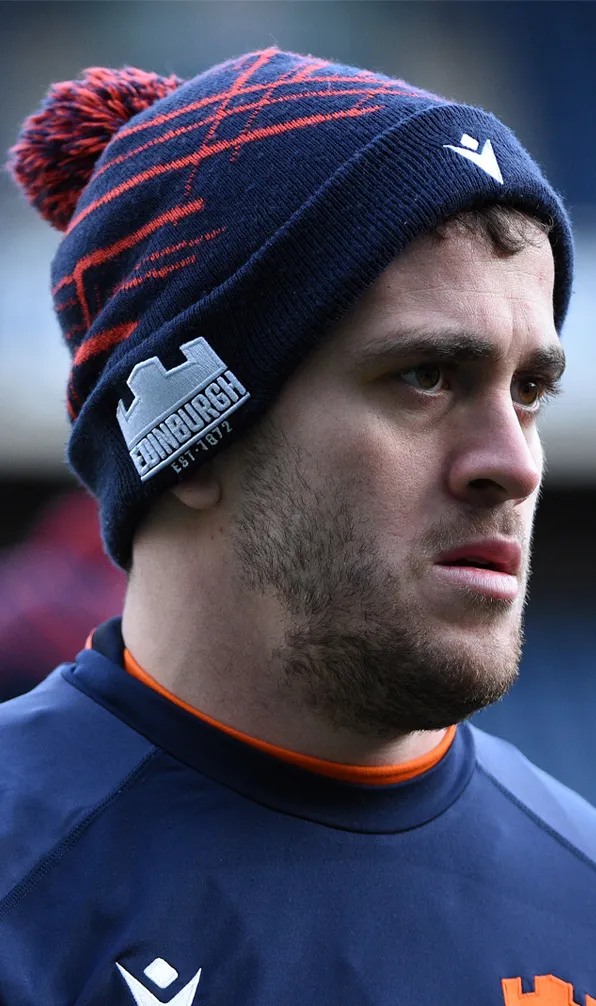 Mens Hats, Gloves & Scarves Edinburgh male rugby player wearing a beanie hat
