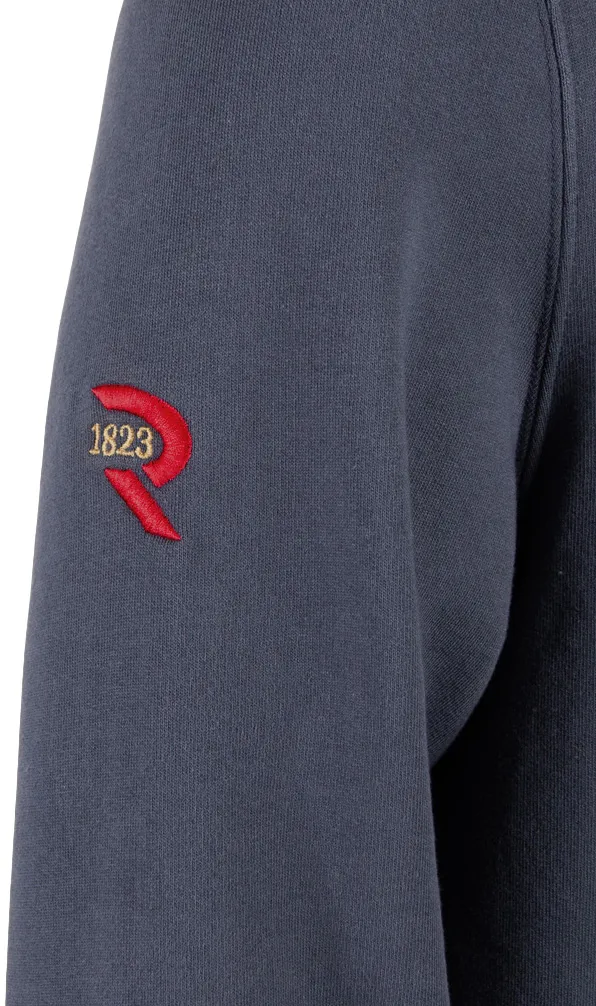 Mens r1823 Rugby 1823 logo on the sleeve of a hoodie from the founding days of our sport