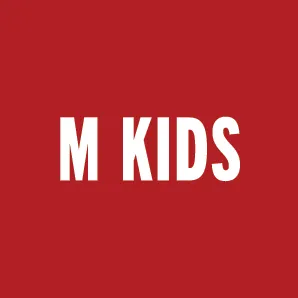 Square red button for shop by size medium kids