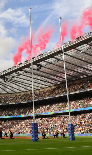 News Blogs Twickenham Stadium erupts with celebratory coloured smoke at the opening of the 6 Nations