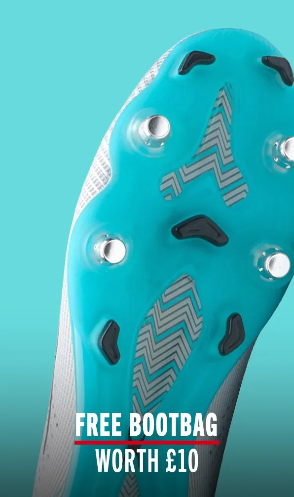 Shop Gilbert Boots Now Soleplate of a Gilbert boot on a blue background