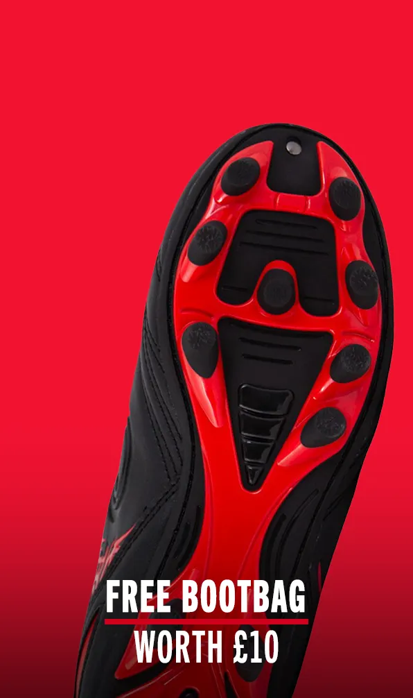 Shop Optimum Boots Now Soleplate of an Optimum boot on a red background