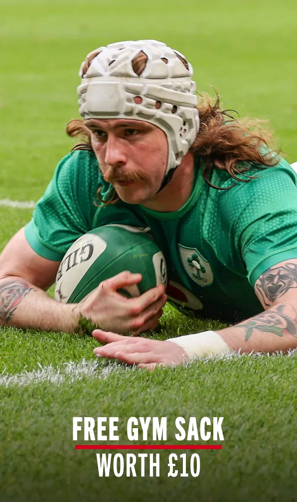 Shop Headguards Now Mack Hansen wearing a white Headguard scores a try
