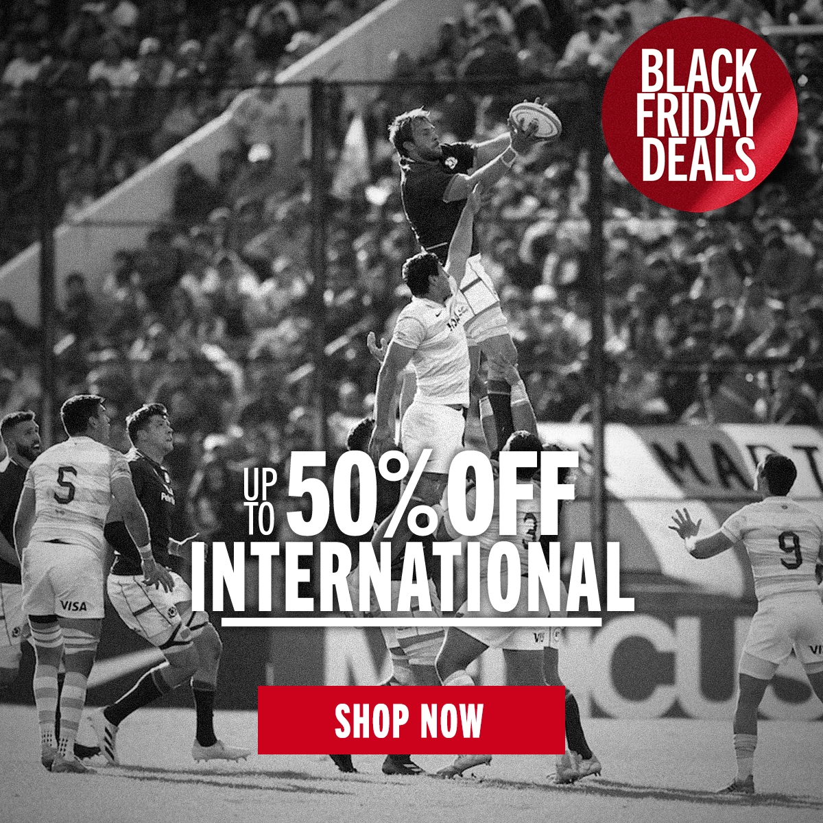 Make the most of the rugby deals this Black Friday in our international range of clothing