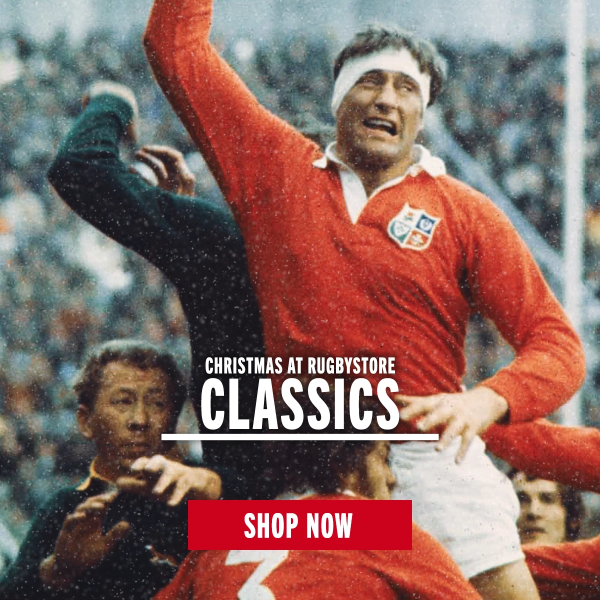 Classic Rugby shirts, Hoodies, T-Shirts & Polos A vintage photograph of Willie John-McBride jumping in a line out