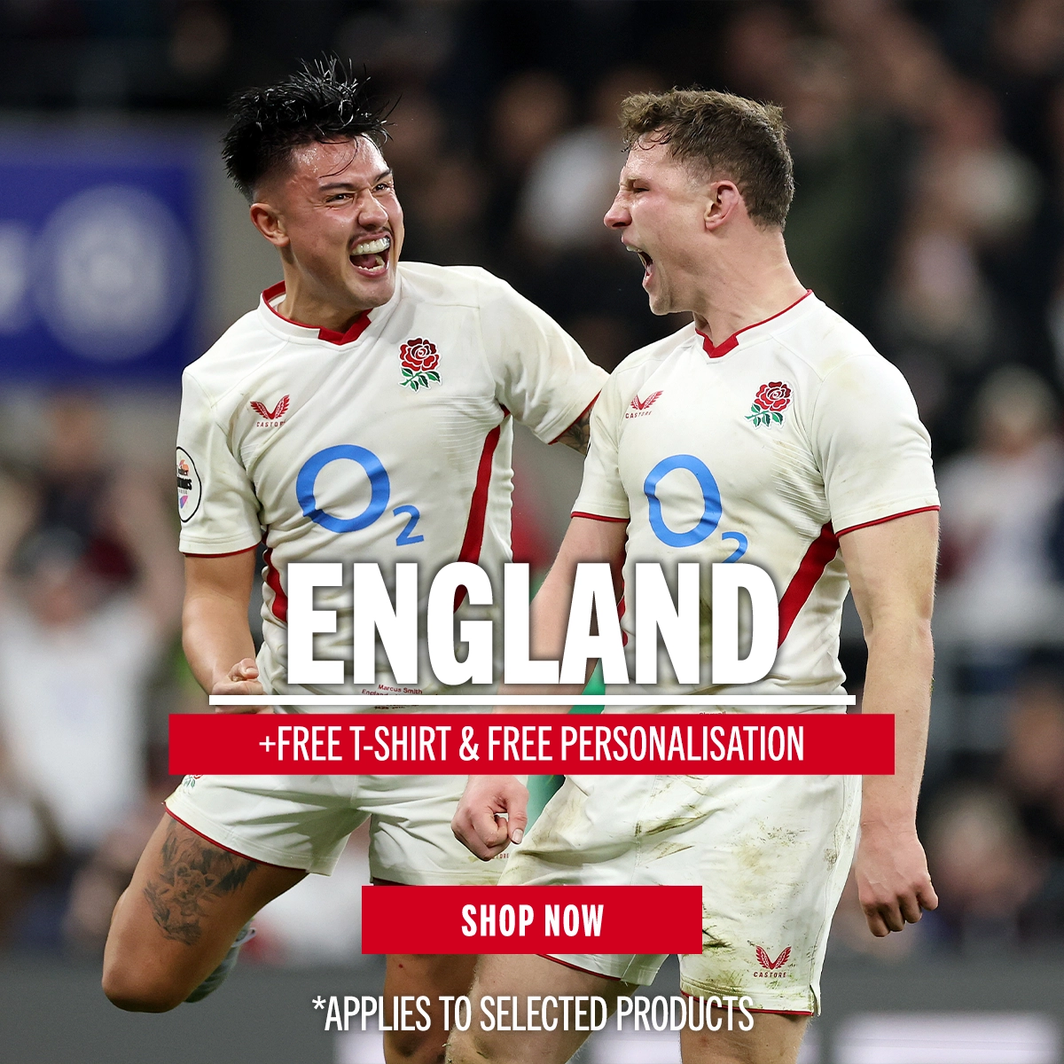 England Free T-Shirt & Free Personalisation at Rugbystore
