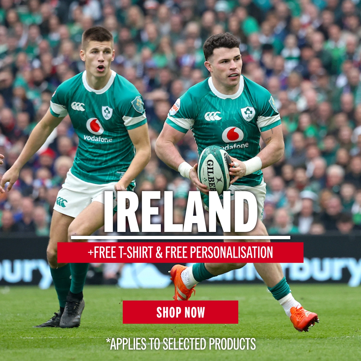 Ireland Free T-Shirt & Free Personalisation at Rugbystore