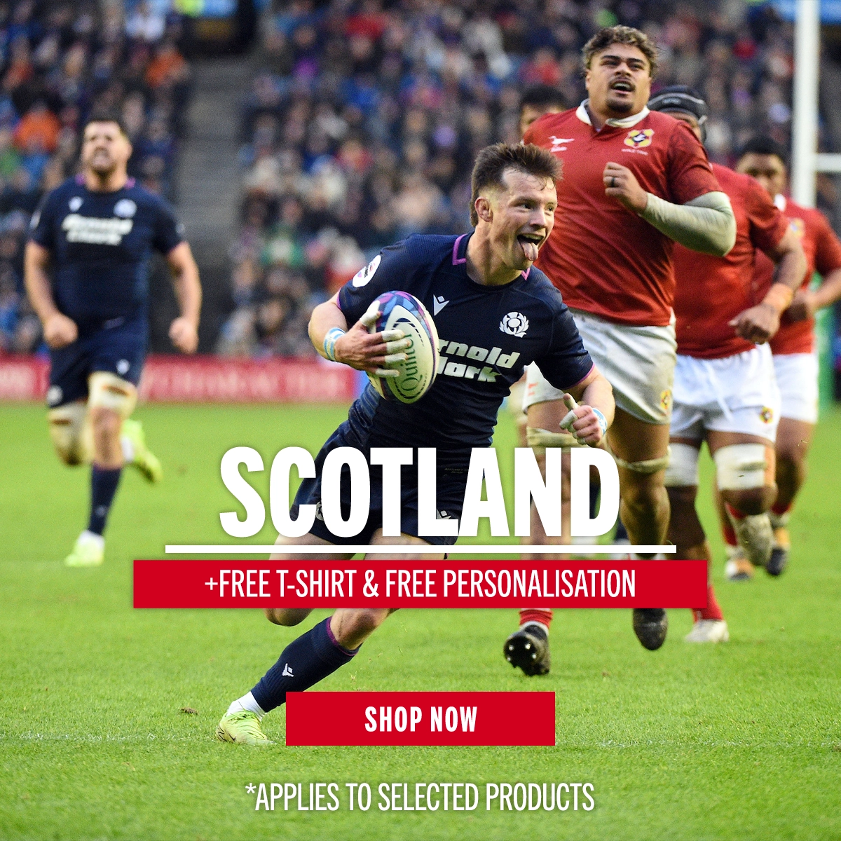 Scotland Free T-Shirt & Free Personalisation at Rugbystore