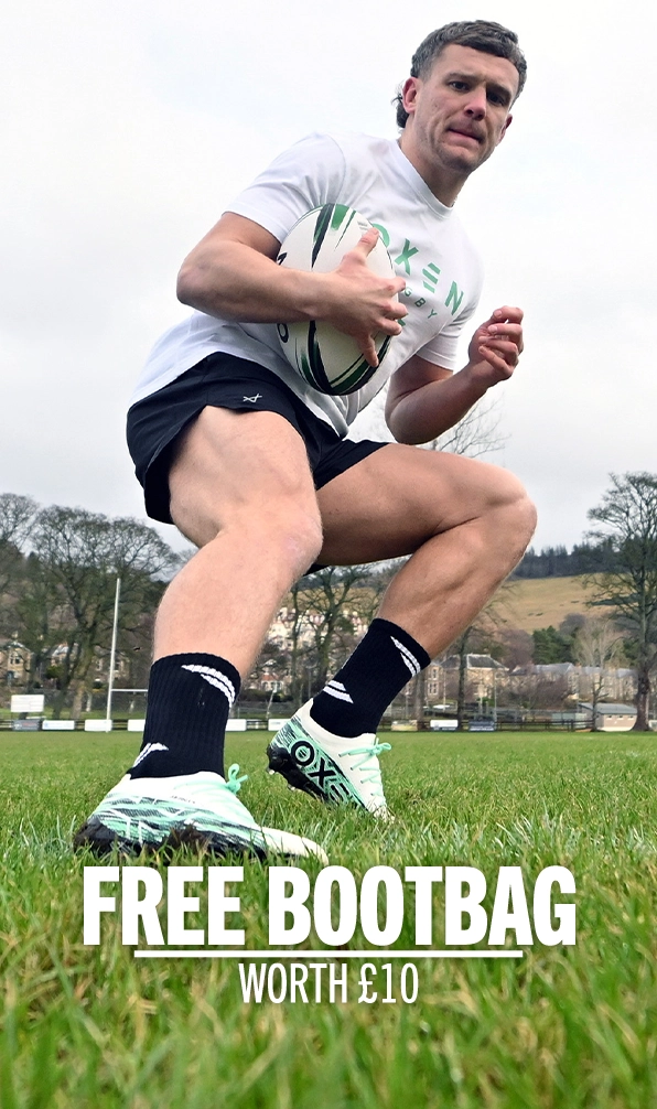 Scotland International Darcy Graham training in the latest Oxen Metasock rugby boots.