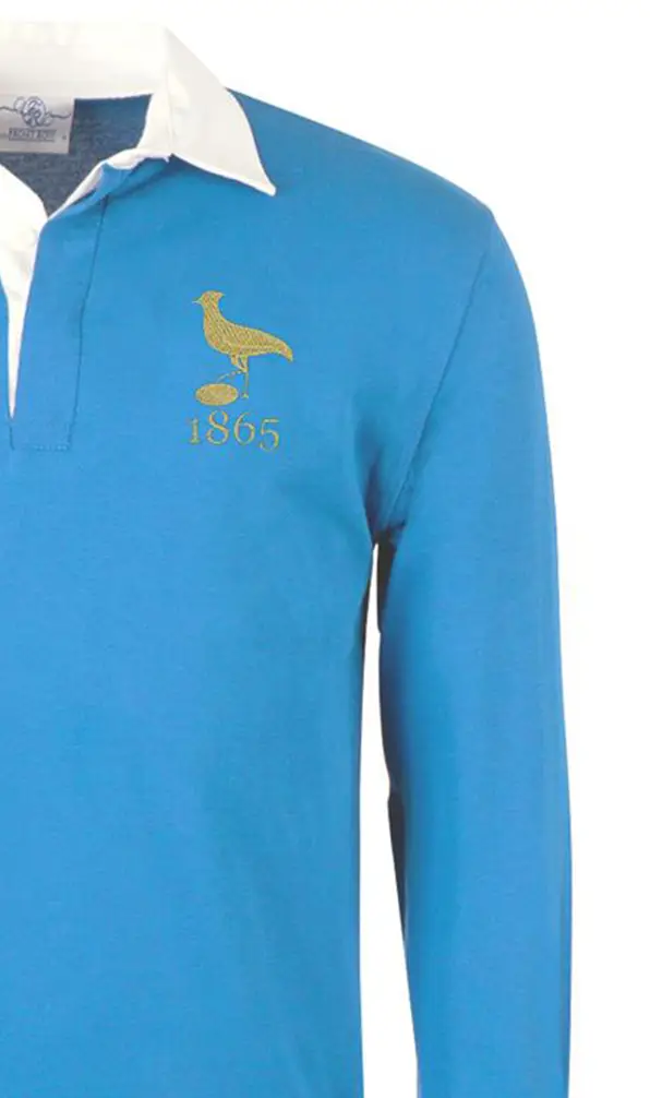 A blue Uruguay classic rugby shirt