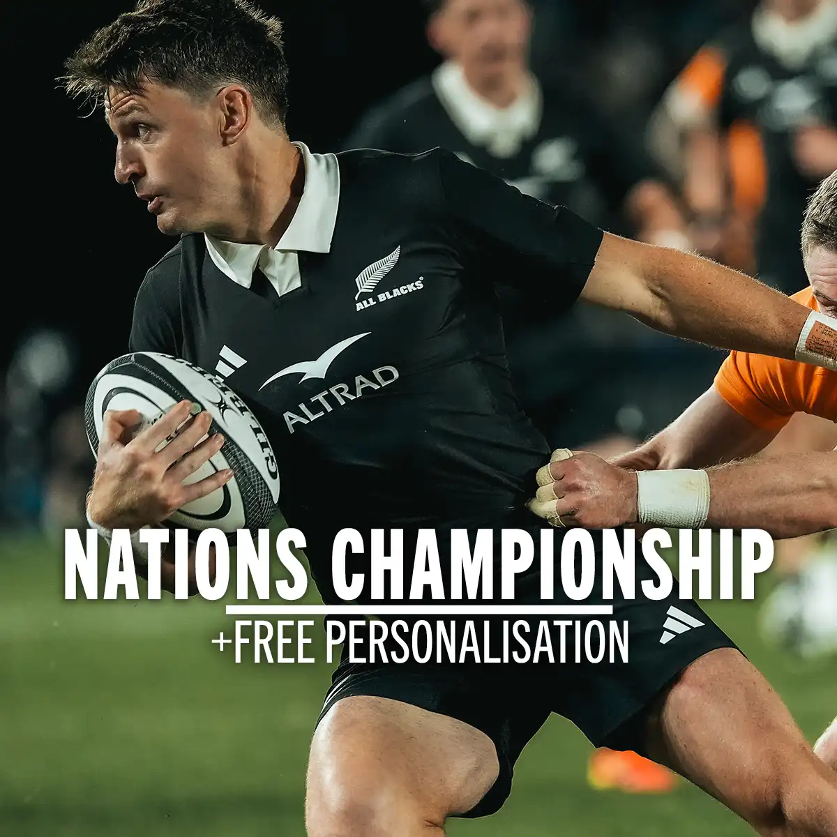 Nations Championship Jordie Barrett carries the ball for the All Blacks in their 2026 clash with Australia.